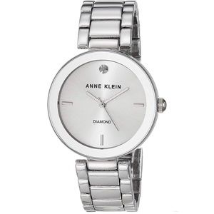 Anne Klein Women's Diamond Dial Silver-tone Watch